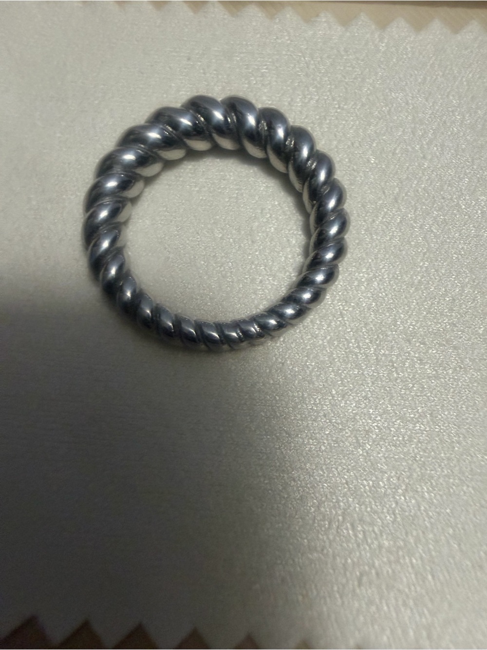 Silver Stainless Steel Twist Ring Size 6